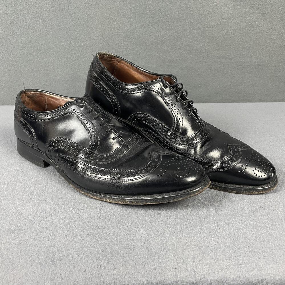 Allen Edmonds McAllister Shoes Mens Size 11 C Black Wingtip Oxford Made USA